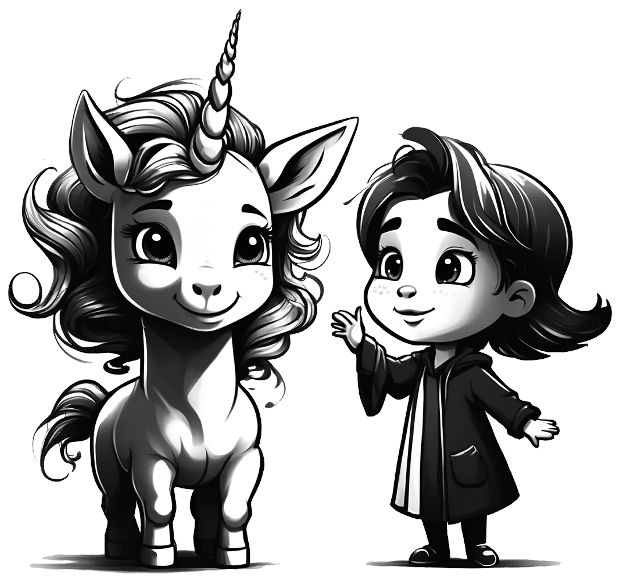 Cartoon depicting Unicorn Theme Sleepover